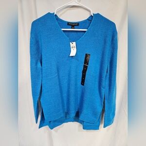 Banana Republic Factory XS Cozy Long Sleeve V-Neck Sweater Electric Blue ~NWT